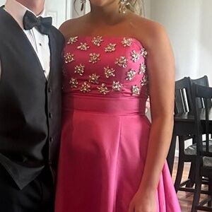 Jovani Vibrant Pink A-Line Skirt